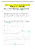CRIS Exam ACTUAL QUESTIONS AND  CORRECT ANSWERS