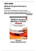 Test Bank - Medical-Surgical Nursing in Canada 4th Edition &lpar;Lewis&comma; 2023&rpar; Chapter 1-72 &vert;  All Chapters with Answers and Rationales