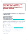 NBSTSA CERTIFIED SURGICAL FIRST ASSISTANT PRACTICE EXAM B QUESTIONS COMPLETE WITH 100&percnt; VERIFIED ANSWERS &vert; VERIFIED  EXAM QUESTIONS &vert;