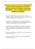 NY Personal Lines Insurance FINAL EXAM  STUDY GUIDE 2026&sol;2027 ACCURATE  QUESTIONS WITH CORRECT DETAILED  ANSWERS &vert;&vert; 100&percnt; GUARANTEED PASS  <NEWEST VERSION> 