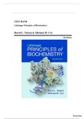 Test Bank - Lehninger Principles of Biochemistry&comma; 7th Edition &lpar;Nelson&comma; 2024&rpar; Chapter 1-28 &vert; All Chapters