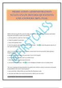 MEDICATION ADMINISTRATION NCLEX EXAM 2025&sol;2026 QUESTIONS AND ANSWERS 100&percnt; PASS&period;