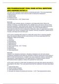 HESI PHARMACOLOGY FINAL EXAM ACTUAL QUESTIONS AND ANSWERS RATED A&plus;