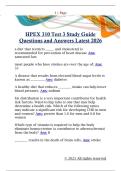 HPEX 310 Test 3 Study Guide  Questions and Answers Latest 2026 