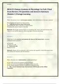 BIOL251 Human Anatomy & Physiology I w&sol;Lab &vert; Final Exam Review &vert;70 Questions and Answers Summary &vert;Module 1 &vert;Portage Learning