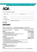 AQA GCSE HISTORY Paper 2 Section B&sol;C&colon; Elizabethan England&comma; c1568&ndash;1603  2026 Question Paper Combined With Final Marking Scheme