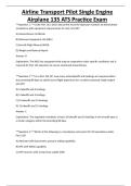 Airline Transport Pilot Single Engine Airplane 135 ATS Practice Exam