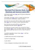 Maryland Pool Operator Study Guide  Questions and Answers Latest 2026 