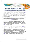 Massage Therapy - TX State Laws  Questions and Answers Latest 2026