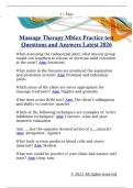 Massage Therapy Mblex Practice test  Questions and Answers Latest 2026 