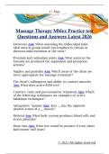 Massage Therapy Mblex Practice test  Questions and Answers Latest 2026