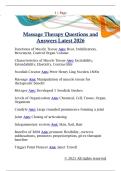 Massage Therapy Questions and  Answers Latest 2026 