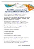 MGT 8803&colon; Business strategy  Questions and Answers Latest 2026 
