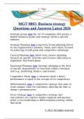 MGT 8803&colon; Business strategy  Questions and Answers Latest 2026 