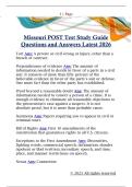 Missouri POST Test Study Guide  Questions and Answers Latest 2026 