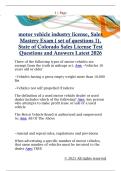 motor vehicle industry license&comma; Sales  Mastery Exam &lpar; set of questions 1&rpar;&comma;  State of Colorado Sales License Test  Questions and Answers Latest 2026 