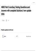 NBEO Part 3 Ancillary Testing  Questions and Answers with complete Solutions &vert; new update 2026
