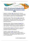 MSN 570 Advanced Pathophysiology  Final Questions and Answers Latest  2026
