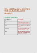 NURS 2000 FINAL EXAM QUESTIONS WITH COMPLETE SOLUTIONS&period; GRADED A&plus;