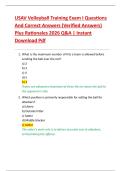 USAV Volleyball Training Exam I Questions  And Correct Answers &lpar;Verified Answers&rpar;  Plus Rationales 2026 Q&A &vert; Instant  Download Pdf 