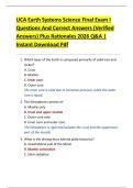 UCA Earth Systems Science Final Exam I  Questions And Correct Answers &lpar;Verified  Answers&rpar; Plus Rationales 2026 Q&A &vert;  Instant Download Pdf