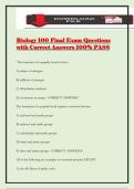 Biology 100 Final Exam Questions with Correct Answers 100&percnt; PASS