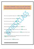 NJ DMV PERMIT TEST EXAM 2025&sol;2026 QUESTIONS AND ANSWERS 100&percnt; PASS&period;