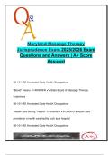Maryland Massage Therapy Jurisprudence Exam 2025&sol;2026 &ndash; 100&plus; Verified Questions with Answers &vert; COMAR&comma; Licensing&comma; CEUs&comma; Client Records&comma; Ethics