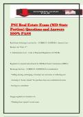 PSI Real Estate Exam &lpar;MD State Portion&rpar; Questions and Answers 100&percnt; PASS