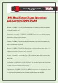 PSI Real Estate Exam Questions and Answers 100&percnt; PASS