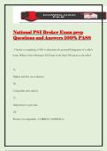 National PSI Broker Exam prep Questions and Answers 100&percnt; PASS