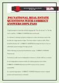 PSI NATIONAL REAL ESTATE QUESTIONS WITH CORRECT ANSWERS 100&percnt; PASS