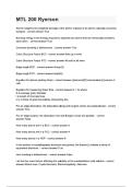 MTL 200 Ryerson Questions and answers