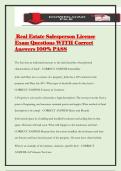 Real Estate Salesperson License Exam Questions WITH Correct Answers 100&percnt; PASS