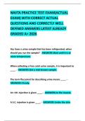 NAVTA PRACTICE TEST EXAM&lpar;ACTUAL EXAM&rpar; WITH CORRECT ACTUAL QUESTIONS AND CORRECTLY WELL DEFINED ANSWERS LATEST ALREADY GRADED A&plus; 2026