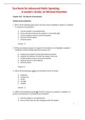 Test Bank for Advanced Public Speaking&colon; A Leader&rsquo;s Guide&comma; 2nd Edition &ndash; Michael Hostetler &vert; Verified Q&A &vert;  Latest Update 2026