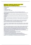 EMERGENCY MEDICINE UPDATED FINAL EXAM QUESTIONS AND ANSWERS RATED A&plus;