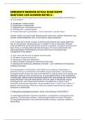 EMERGENCY MEDICINE ACTUAL EXAM SCRIPT QUESTIONS AND ANSWERS RATED A&plus;