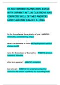 PA AUCTIONEER EXAM&lpar;ACTUAL EXAM&rpar; WITH CORRECT ACTUAL QUESTIONS AND CORRECTLY WELL DEFINED ANSWERS LATEST ALREADY GRADED A&plus; 2026