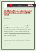 Real Estate State Law Practice test 6 Exam Questions and Answers 100&percnt; PASS