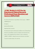 CCRC Module 3&colon; GCP for the Experienced Clinical Research Professional Exam Questions and Answers 100&percnt; PASS
