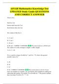 ASVAB Mathematics Knowledge Test  UPDATED Study Guide QUESTIONS  AND CORRECT ANSWSER