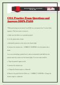 COA Practice Exam Questions and Answers 100&percnt; PASS