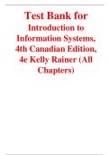 Test Bank for Introduction to Information Systems&comma; 4th Canadian Edition &ndash; Kelly Rainer &vert; Latest Update 2026 &vert; Exam Q&A PDF