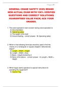 GENERAL CRANE SAFETY 2026&vert; BRAND NEW ACTUAL EXAM WITH 100&percnt; VERIFIED QUESTIONS AND CORRECT SOLUTIONS&vert; GUARANTEED VALUE PACK&vert; ACE YOUR GRADES&period;