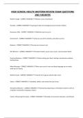 HIGH SCHOOL HEALTH MIDTERM REVIEW EXAM QUESTIONS AND ANSWERS