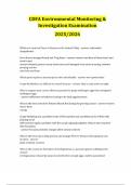 CDFA Environmental Monitoring &  Investigation Examination  2025&sol;2026