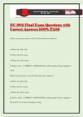 EC 302 Final Exam Questions with Correct Answers 100&percnt; PASS