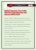 English Language A-level AQA Theorists Exam Questions and Answers 100&percnt; PASS