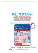 Test Bank for Seidel&rsquo;s Guide to Physical Examination&colon; An Interprofessional Approach&comma; 10th Edition by Jane W&period; Ball &vert; Verified Q&A &vert; Latest Update 2026